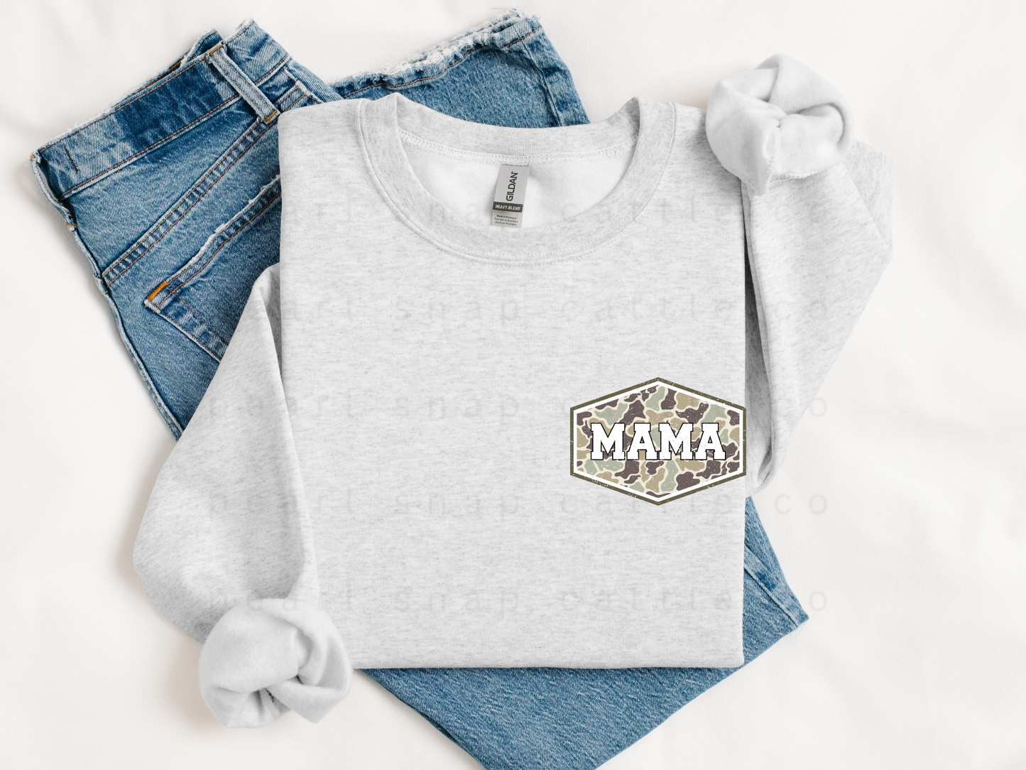 Retro Camo Mama - Chest Print