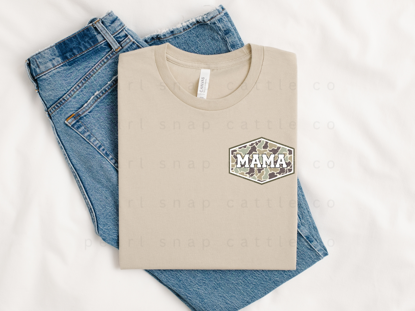Retro Camo Mama - Chest Print