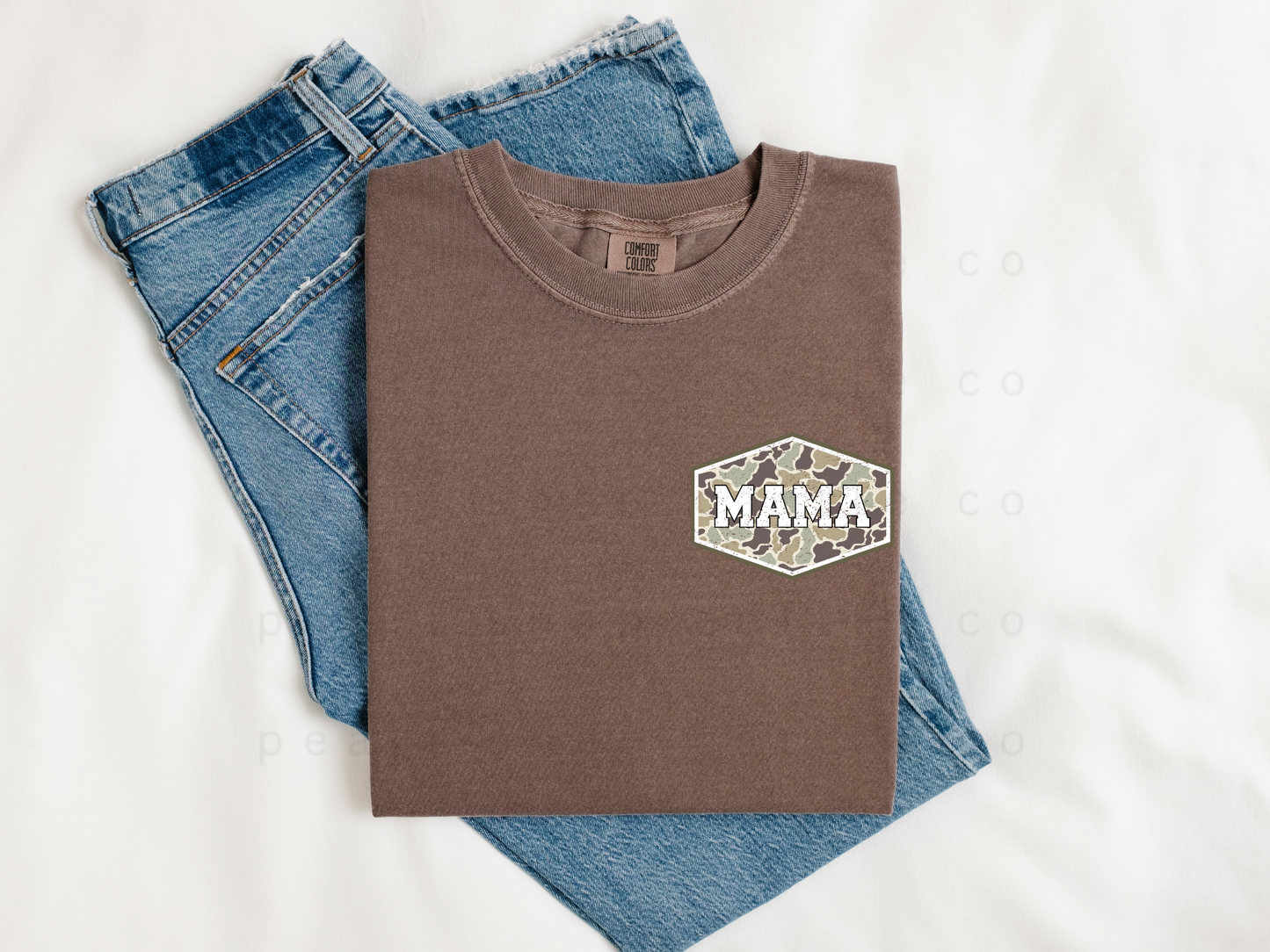 Retro Camo Mama - Chest Print