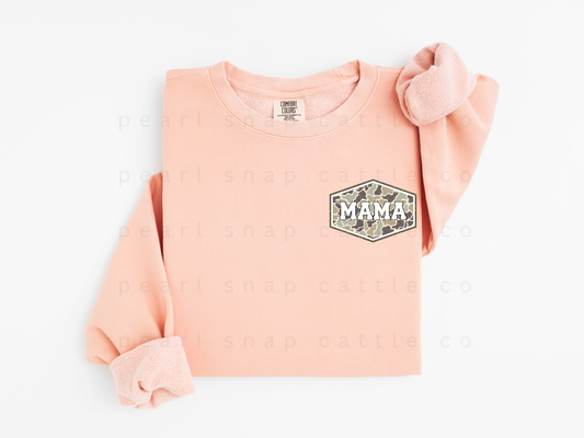 Retro Camo Mama - Chest Print
