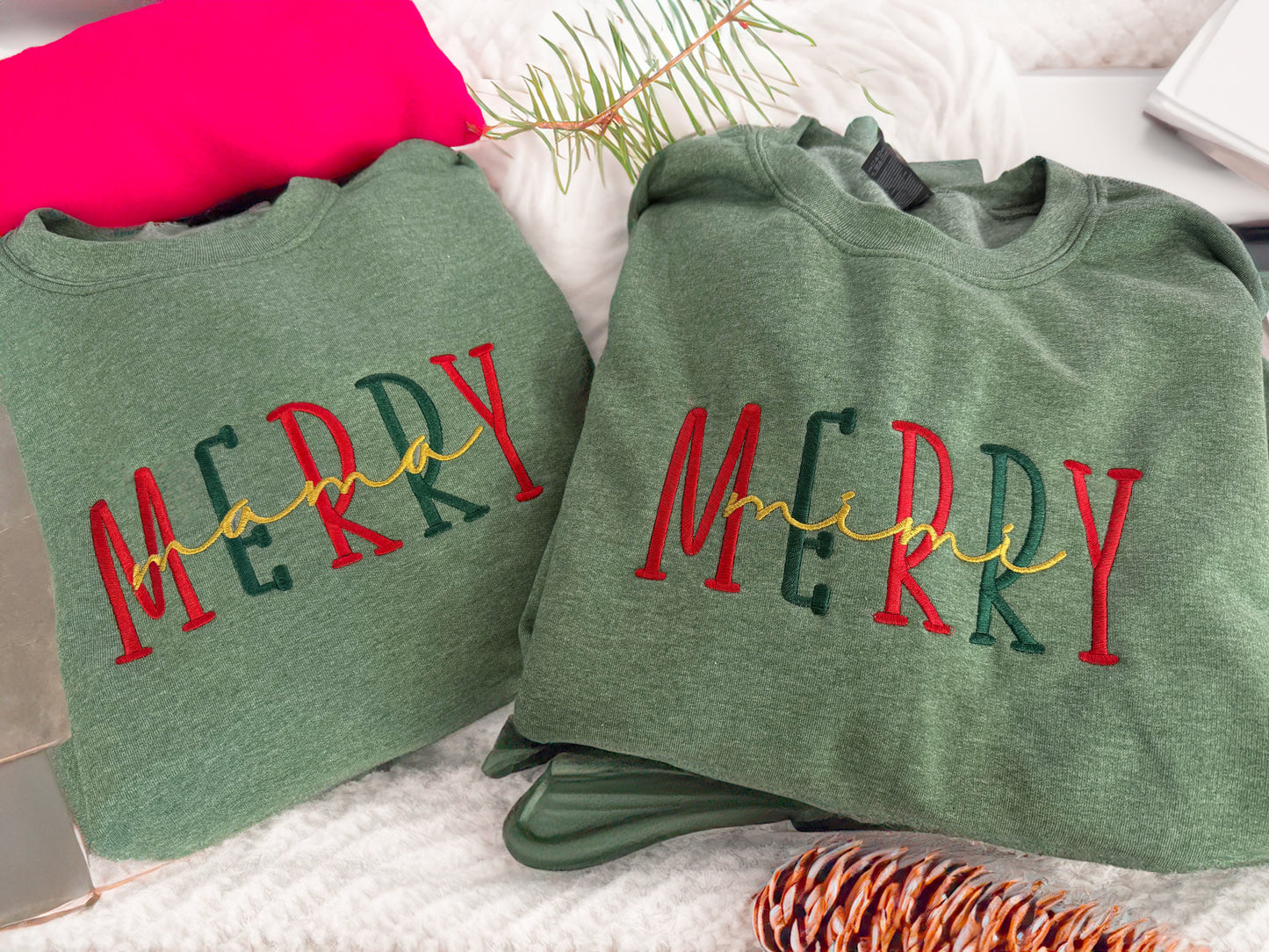 Custom Merry Embroidery Sweatshirts