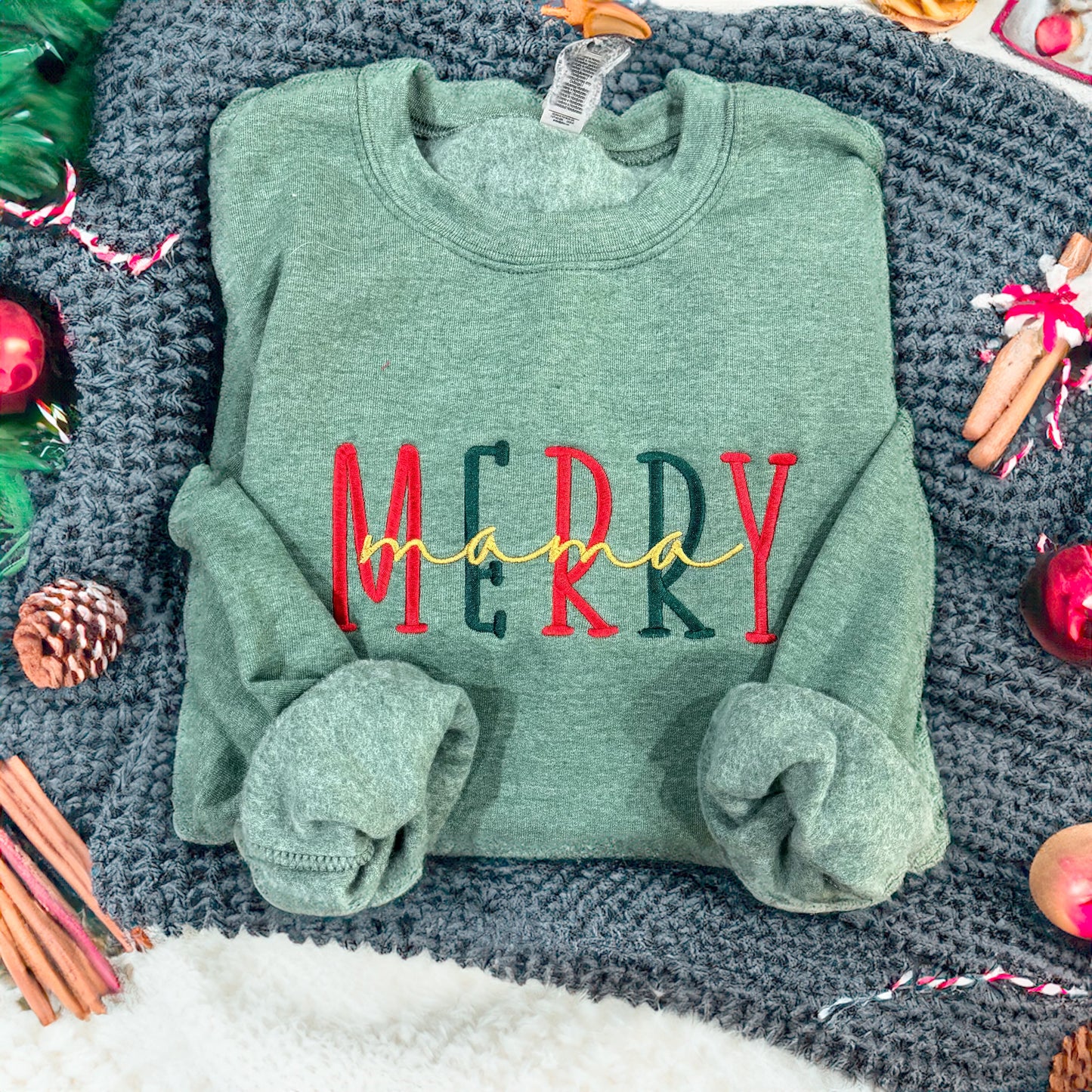Custom Merry Embroidery Sweatshirts