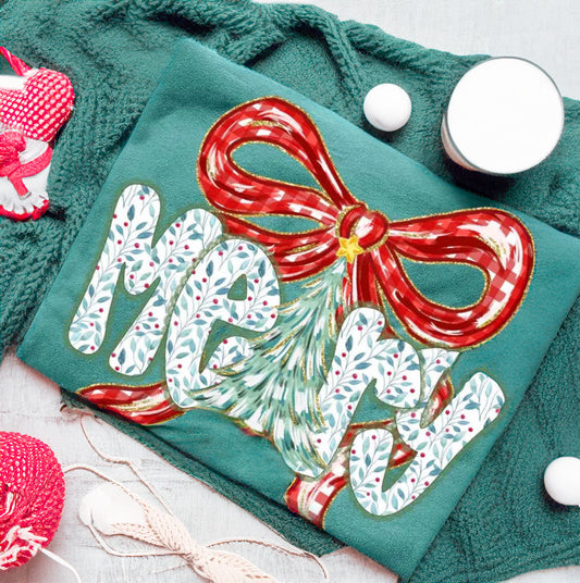 Merry bows and holly