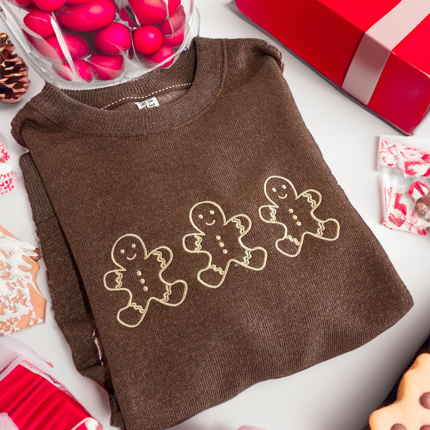 Three Gingerbread men embroidery